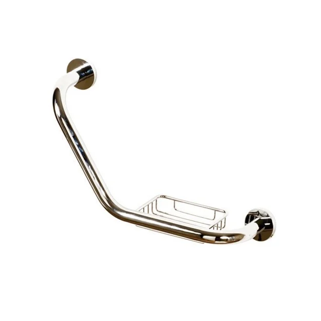 ידית אחיזה עם סבוניה ניקל מבריק