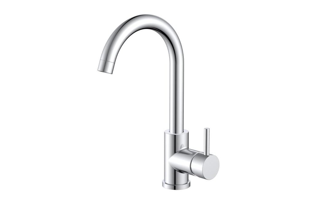 ברז פרח נמוך לכיור אינטגרלי פיה מסתובבת שחור מט בשילוב זהב מט