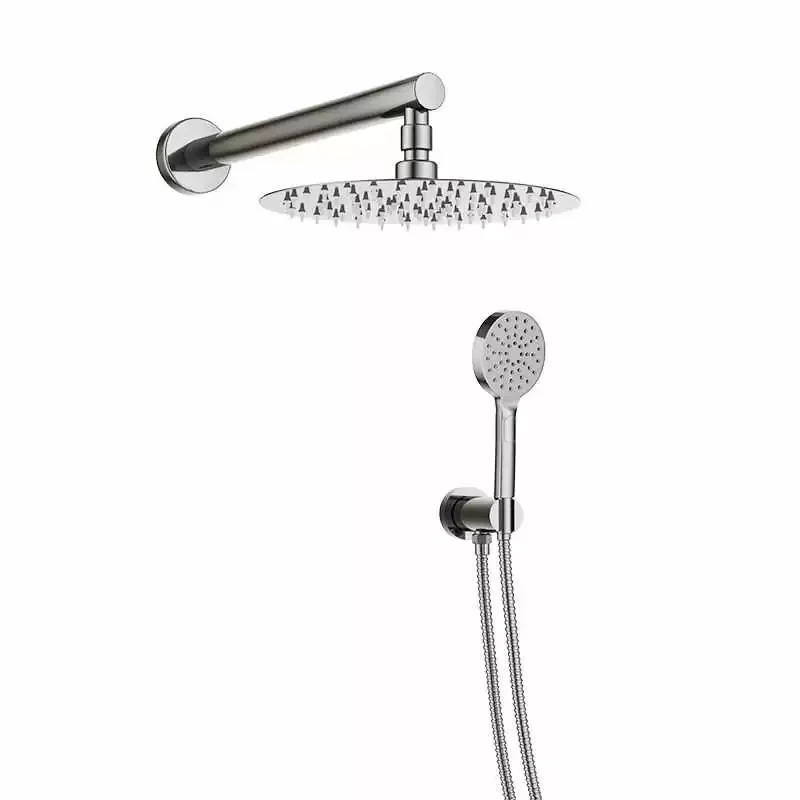 סט רחצה עגול למקלחת 5 חלקים ניקל מבריק